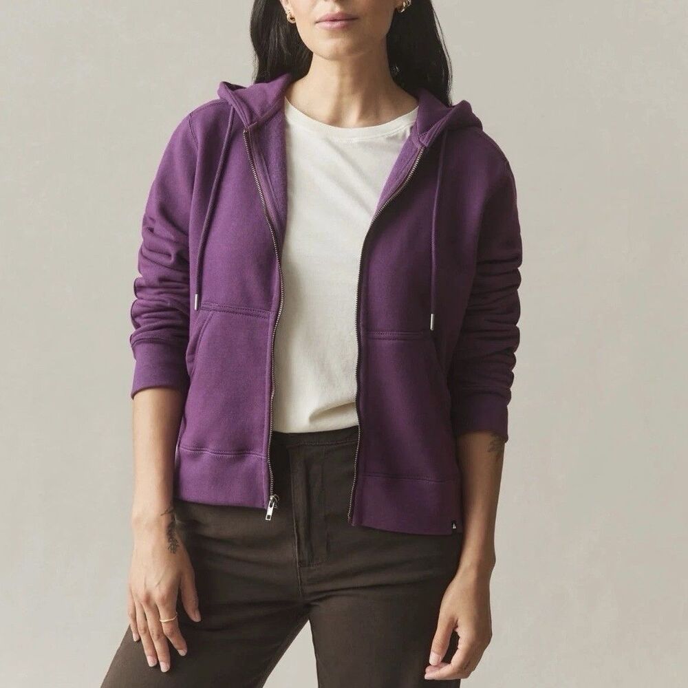 American Giant Hoodie Womens Small Italian Plum Classic Full Zip Relaxed 2.0 NWT